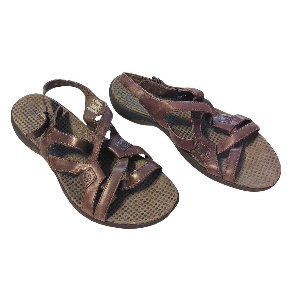 Merrell Agave Brown Leather Strappy Slingback Sandals Womens Size 8 J36412